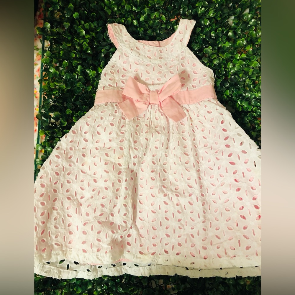 Dress white and pink 12-18M